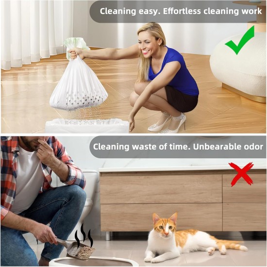 Cat Waste Bags with Filter Hole, Cat Litter Tray Inserts, Drawstring Bag, Strainer Cat Litter Liners for Cat Litter Tray (28 Pieces, 4 Packs) Cat Waste Bags with Filter Hole, Cat Litter Tray Inserts, Drawstring Bag, Strainer Cat Litter Liners for Cat Litter Tray (28 Pieces, 4 Packs)