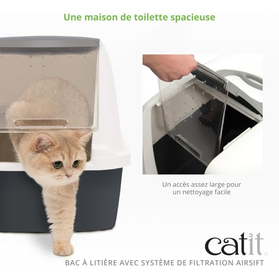 Catit Jumbo Hooded Cat Pan, gray Catit Jumbo Hooded Cat Pan, gray