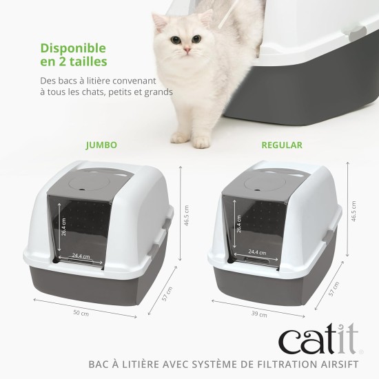 Catit Jumbo Hooded Cat Pan, gray Catit Jumbo Hooded Cat Pan, gray