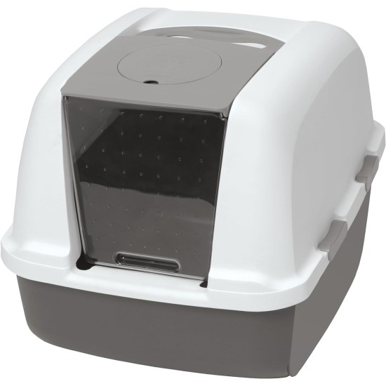 Catit Jumbo Hooded Cat Pan, gray