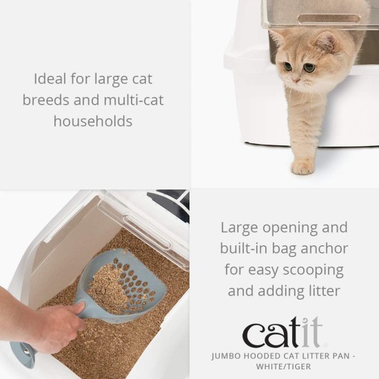 Catit Jumbo Hooded Cat Pan, gray Catit Jumbo Hooded Cat Pan, gray