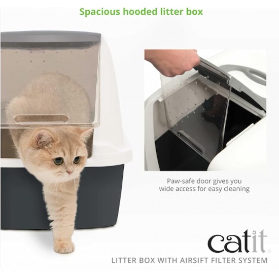Catit litter box with cover, white / gray Catit litter box with cover, white / gray