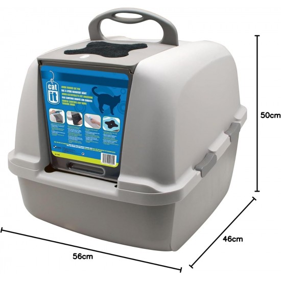 Catit litter box with cover, white / gray Catit litter box with cover, white / gray