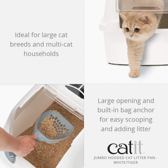 Catit litter box with cover, white / gray Catit litter box with cover, white / gray