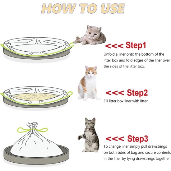 Cikonielf Cat Litter Tray Liner Cat Litter Bag Cat Litter Liner Kitty Litter Pan Bags Pet Cleaning Accessories (L) Cikonielf Cat Litter Tray Liner Cat Litter Bag Cat Litter Liner Kitty Litter Pan Bags Pet Cleaning Accessories (L)