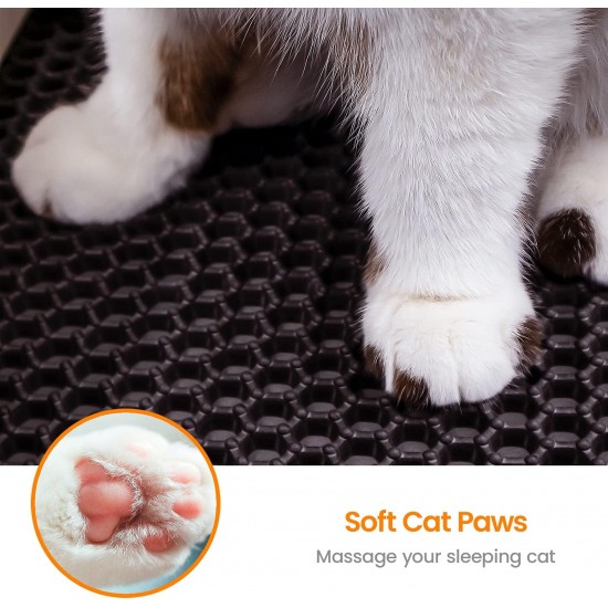 Conlun Cat Litter Mat Cat Litter Tray Mat 58 x 42 cm, Honeycomb Double Layer Design, Urine and Waterproof Material, Cat Litter Tray Mat, Grey Conlun Cat Litter Mat Cat Litter Tray Mat 58 x 42 cm, Honeycomb Double Layer Design, Urine and Waterproof Material, Cat Litter Tray Mat, Grey