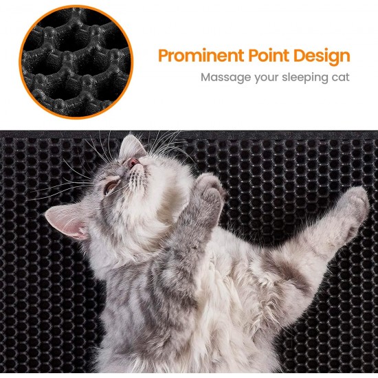 Conlun Cat Litter Mat Cat Litter Tray Mat 58 x 42 cm, Honeycomb Double Layer Design, Urine and Waterproof Material, Cat Litter Tray Mat, Grey Conlun Cat Litter Mat Cat Litter Tray Mat 58 x 42 cm, Honeycomb Double Layer Design, Urine and Waterproof Material, Cat Litter Tray Mat, Grey