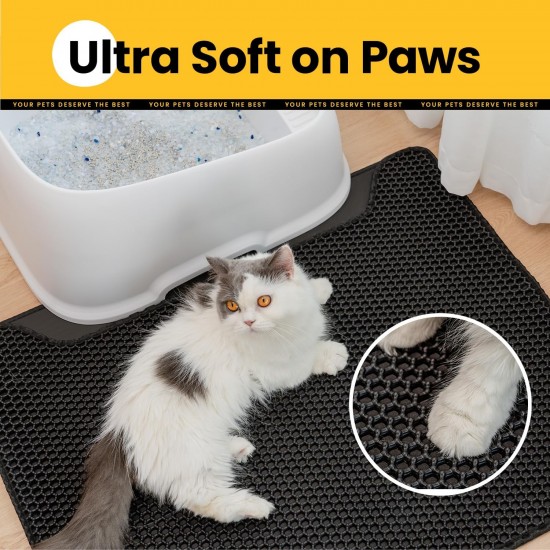 Conlun Cat Litter Mat Cat Litter Tray Mat 58 x 42 cm, Honeycomb Double Layer Design, Urine and Waterproof Material, Cat Litter Tray Mat, Grey Conlun Cat Litter Mat Cat Litter Tray Mat 58 x 42 cm, Honeycomb Double Layer Design, Urine and Waterproof Material, Cat Litter Tray Mat, Grey