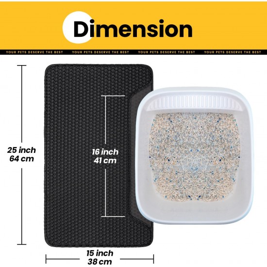 Conlun Cat Litter Mat Cat Litter Tray Mat 58 x 42 cm, Honeycomb Double Layer Design, Urine and Waterproof Material, Cat Litter Tray Mat, Grey Conlun Cat Litter Mat Cat Litter Tray Mat 58 x 42 cm, Honeycomb Double Layer Design, Urine and Waterproof Material, Cat Litter Tray Mat, Grey