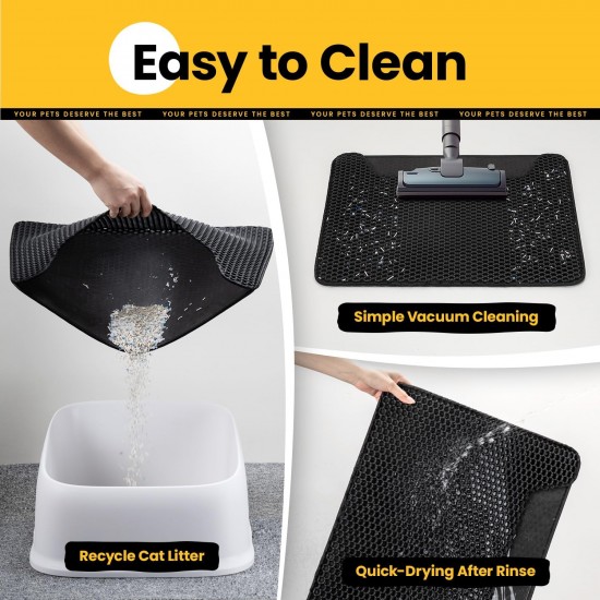 Conlun Cat Litter Mat Cat Litter Tray Mat 58 x 42 cm, Honeycomb Double Layer Design, Urine and Waterproof Material, Cat Litter Tray Mat, Grey Conlun Cat Litter Mat Cat Litter Tray Mat 58 x 42 cm, Honeycomb Double Layer Design, Urine and Waterproof Material, Cat Litter Tray Mat, Grey