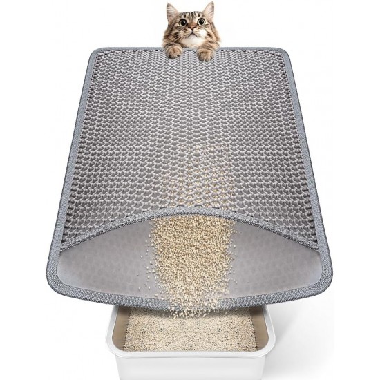 Conlun Cat Litter Mat Cat Litter Tray Mat 58 x 42 cm, Honeycomb Double Layer Design, Urine and Waterproof Material, Cat Litter Tray Mat, Grey Conlun Cat Litter Mat Cat Litter Tray Mat 58 x 42 cm, Honeycomb Double Layer Design, Urine and Waterproof Material, Cat Litter Tray Mat, Grey