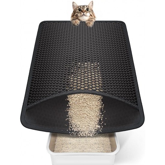 Conlun Cat Litter Mat Cat Litter Tray Mat 58 x 42 cm, Honeycomb Double Layer Design, Urine and Waterproof Material, Cat Litter Tray Mat, Grey Conlun Cat Litter Mat Cat Litter Tray Mat 58 x 42 cm, Honeycomb Double Layer Design, Urine and Waterproof Material, Cat Litter Tray Mat, Grey