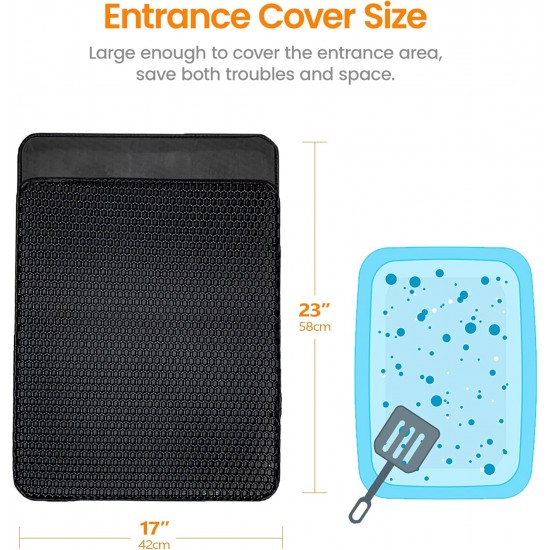 Conlun Cat Litter Mat Cat Litter Tray Mat 58 x 42 cm, Honeycomb Double Layer Design, Urine and Waterproof Material, Cat Litter Tray Mat, Grey Conlun Cat Litter Mat Cat Litter Tray Mat 58 x 42 cm, Honeycomb Double Layer Design, Urine and Waterproof Material, Cat Litter Tray Mat, Grey