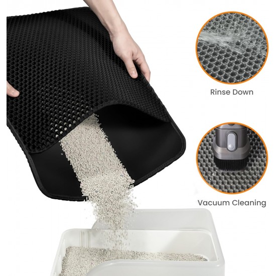 Conlun Cat Litter Mat Cat Litter Tray Mat 58 x 42 cm, Honeycomb Double Layer Design, Urine and Waterproof Material, Cat Litter Tray Mat, Grey Conlun Cat Litter Mat Cat Litter Tray Mat 58 x 42 cm, Honeycomb Double Layer Design, Urine and Waterproof Material, Cat Litter Tray Mat, Grey