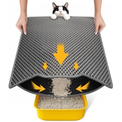 Conlun Cat Litter Tray Mat, 58 x 42 cm, Honeycomb Double Layer Cat Litter Mat, Urine & Waterproof Cat Mat, Cat Litter Box, Easy to Clean, Non-Slip Cat Mat for Floor, Grey, 2317 Conlun Cat Litter Tray Mat, 58 x 42 cm, Honeycomb Double Layer Cat Litter Mat, Urine & Waterproof Cat Mat, Cat Litter Box, Easy to Clean, Non-Slip Cat Mat for Floor, Grey, 2317