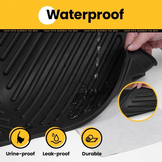 Conlun Cat Litter Tray Mat, 58 x 42 cm, Honeycomb Double Layer Cat Litter Mat, Urine & Waterproof Cat Mat, Cat Litter Box, Easy to Clean, Non-Slip Cat Mat for Floor, Grey, 2317 Conlun Cat Litter Tray Mat, 58 x 42 cm, Honeycomb Double Layer Cat Litter Mat, Urine & Waterproof Cat Mat, Cat Litter Box, Easy to Clean, Non-Slip Cat Mat for Floor, Grey, 2317