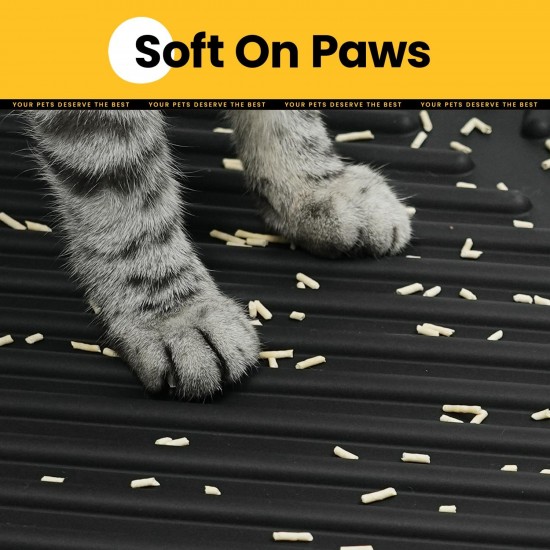 Conlun Cat Litter Tray Mat, 58 x 42 cm, Honeycomb Double Layer Cat Litter Mat, Urine & Waterproof Cat Mat, Cat Litter Box, Easy to Clean, Non-Slip Cat Mat for Floor, Grey, 2317 Conlun Cat Litter Tray Mat, 58 x 42 cm, Honeycomb Double Layer Cat Litter Mat, Urine & Waterproof Cat Mat, Cat Litter Box, Easy to Clean, Non-Slip Cat Mat for Floor, Grey, 2317