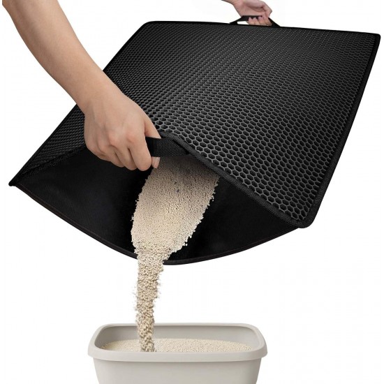 Conlun Cat Litter Tray Mat, 58 x 42 cm, Honeycomb Double Layer Cat Litter Mat, Urine & Waterproof Cat Mat, Cat Litter Box, Easy to Clean, Non-Slip Cat Mat for Floor, Grey, 2317 Conlun Cat Litter Tray Mat, 58 x 42 cm, Honeycomb Double Layer Cat Litter Mat, Urine & Waterproof Cat Mat, Cat Litter Box, Easy to Clean, Non-Slip Cat Mat for Floor, Grey, 2317