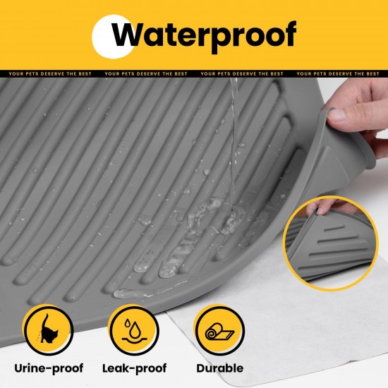Conlun Cat Litter Tray Mat, 58 x 42 cm, Honeycomb Double Layer Cat Litter Mat, Urine & Waterproof Cat Mat, Cat Litter Box, Easy to Clean, Non-Slip Cat Mat for Floor, Grey, 2317 Conlun Cat Litter Tray Mat, 58 x 42 cm, Honeycomb Double Layer Cat Litter Mat, Urine & Waterproof Cat Mat, Cat Litter Box, Easy to Clean, Non-Slip Cat Mat for Floor, Grey, 2317