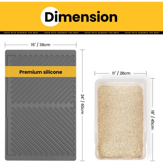 Conlun Cat Litter Tray Mat, 58 x 42 cm, Honeycomb Double Layer Cat Litter Mat, Urine & Waterproof Cat Mat, Cat Litter Box, Easy to Clean, Non-Slip Cat Mat for Floor, Grey, 2317 Conlun Cat Litter Tray Mat, 58 x 42 cm, Honeycomb Double Layer Cat Litter Mat, Urine & Waterproof Cat Mat, Cat Litter Box, Easy to Clean, Non-Slip Cat Mat for Floor, Grey, 2317