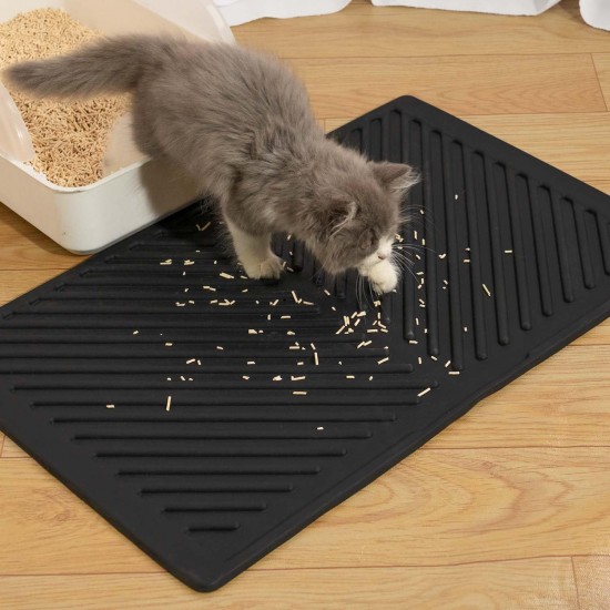 Conlun Cat Litter Tray Mat, 58 x 42 cm, Honeycomb Double Layer Cat Litter Mat, Urine & Waterproof Cat Mat, Cat Litter Box, Easy to Clean, Non-Slip Cat Mat for Floor, Grey, 2317 Conlun Cat Litter Tray Mat, 58 x 42 cm, Honeycomb Double Layer Cat Litter Mat, Urine & Waterproof Cat Mat, Cat Litter Box, Easy to Clean, Non-Slip Cat Mat for Floor, Grey, 2317
