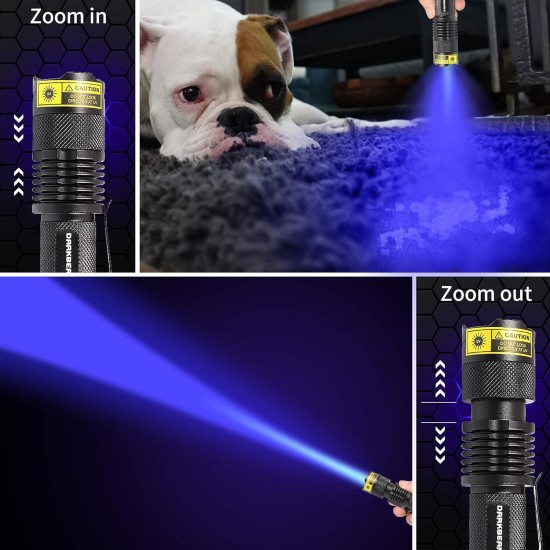 DARKBEAM Torch Double UV Light 365nm & 395nm Rechargeable, Woodsche Lamp Black Light Torches Mini Hand LED Ultraviolet Light, Pet Urine Detectors, Amber, Resin, Pack of 1 DARKBEAM Torch Double UV Light 365nm & 395nm Rechargeable, Woodsche Lamp Black Light Torches Mini Hand LED Ultraviolet Light, Pet Urine Detectors, Amber, Resin, Pack of 1