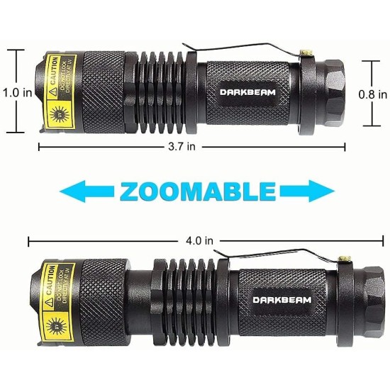 DARKBEAM Torch Double UV Light 365nm & 395nm Rechargeable, Woodsche Lamp Black Light Torches Mini Hand LED Ultraviolet Light, Pet Urine Detectors, Amber, Resin, Pack of 1 DARKBEAM Torch Double UV Light 365nm & 395nm Rechargeable, Woodsche Lamp Black Light Torches Mini Hand LED Ultraviolet Light, Pet Urine Detectors, Amber, Resin, Pack of 1