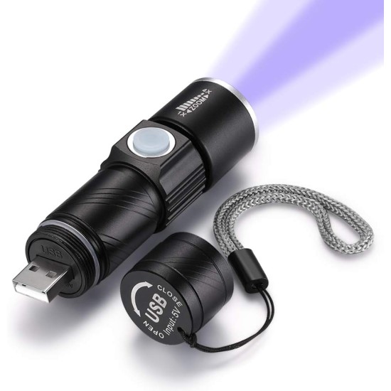 DARKBEAM Torch Double UV Light 365nm & 395nm Rechargeable, Woodsche Lamp Black Light Torches Mini Hand LED Ultraviolet Light, Pet Urine Detectors, Amber, Resin, Pack of 1 DARKBEAM Torch Double UV Light 365nm & 395nm Rechargeable, Woodsche Lamp Black Light Torches Mini Hand LED Ultraviolet Light, Pet Urine Detectors, Amber, Resin, Pack of 1