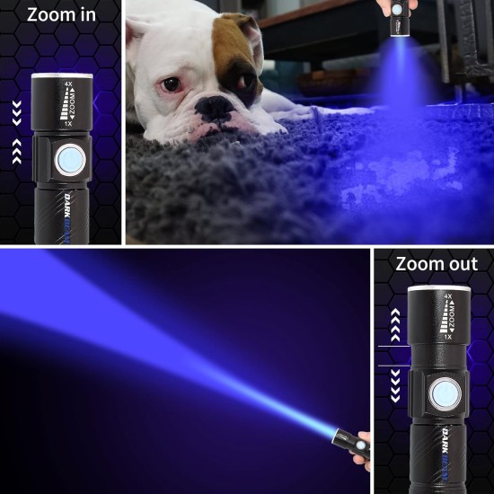 DARKBEAM Torch Double UV Light 365nm & 395nm Rechargeable, Woodsche Lamp Black Light Torches Mini Hand LED Ultraviolet Light, Pet Urine Detectors, Amber, Resin, Pack of 1 DARKBEAM Torch Double UV Light 365nm & 395nm Rechargeable, Woodsche Lamp Black Light Torches Mini Hand LED Ultraviolet Light, Pet Urine Detectors, Amber, Resin, Pack of 1