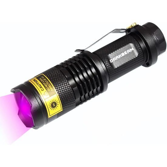 DARKBEAM Torch Double UV Light 365nm & 395nm Rechargeable, Woodsche Lamp Black Light Torches Mini Hand LED Ultraviolet Light, Pet Urine Detectors, Amber, Resin, Pack of 1 DARKBEAM Torch Double UV Light 365nm & 395nm Rechargeable, Woodsche Lamp Black Light Torches Mini Hand LED Ultraviolet Light, Pet Urine Detectors, Amber, Resin, Pack of 1
