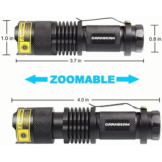DARKBEAM Torch Double UV Light 365nm & 395nm Rechargeable, Woodsche Lamp Black Light Torches Mini Hand LED Ultraviolet Light, Pet Urine Detectors, Amber, Resin, Pack of 1 DARKBEAM Torch Double UV Light 365nm & 395nm Rechargeable, Woodsche Lamp Black Light Torches Mini Hand LED Ultraviolet Light, Pet Urine Detectors, Amber, Resin, Pack of 1