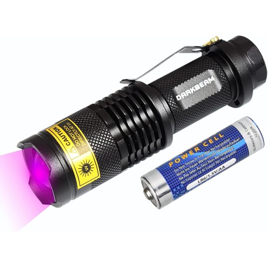 DARKBEAM Torch Double UV Light 365nm & 395nm Rechargeable, Woodsche Lamp Black Light Torches Mini Hand LED Ultraviolet Light, Pet Urine Detectors, Amber, Resin, Pack of 1 DARKBEAM Torch Double UV Light 365nm & 395nm Rechargeable, Woodsche Lamp Black Light Torches Mini Hand LED Ultraviolet Light, Pet Urine Detectors, Amber, Resin, Pack of 1