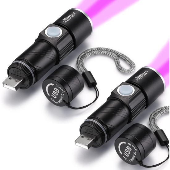 DARKBEAM Torch Double UV Light 365nm & 395nm Rechargeable, Woodsche Lamp Black Light Torches Mini Hand LED Ultraviolet Light, Pet Urine Detectors, Amber, Resin, Pack of 1 DARKBEAM Torch Double UV Light 365nm & 395nm Rechargeable, Woodsche Lamp Black Light Torches Mini Hand LED Ultraviolet Light, Pet Urine Detectors, Amber, Resin, Pack of 1