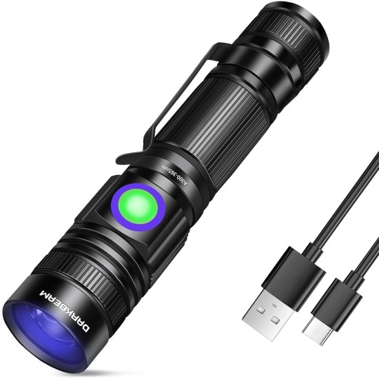 DARKBEAM UV 395 nm Black Light Torch USB Rechargeable Wooden Lamp, Mini Handheld Ultraviolet Black Light LED Portable with Clip, Hardening Resin, Stains, Amber DARKBEAM UV 395 nm Black Light Torch USB Rechargeable Wooden Lamp, Mini Handheld Ultraviolet Black Light LED Portable with Clip, Hardening Resin, Stains, Amber