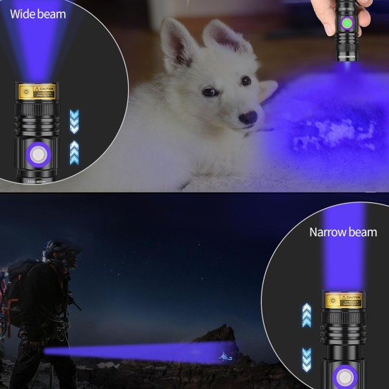 DARKBEAM UV 395 nm Black Light Torch USB Rechargeable Wooden Lamp, Mini Handheld Ultraviolet Black Light LED Portable with Clip, Hardening Resin, Stains, Amber DARKBEAM UV 395 nm Black Light Torch USB Rechargeable Wooden Lamp, Mini Handheld Ultraviolet Black Light LED Portable with Clip, Hardening Resin, Stains, Amber
