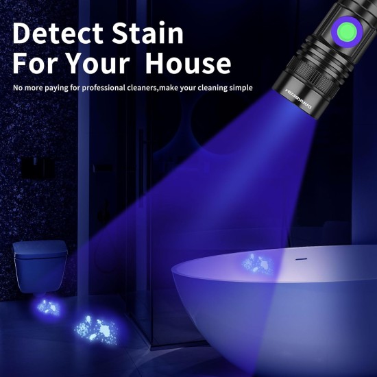DARKBEAM UV 395 nm Black Light Torch USB Rechargeable Wooden Lamp, Mini Handheld Ultraviolet Black Light LED Portable with Clip, Hardening Resin, Stains, Amber DARKBEAM UV 395 nm Black Light Torch USB Rechargeable Wooden Lamp, Mini Handheld Ultraviolet Black Light LED Portable with Clip, Hardening Resin, Stains, Amber