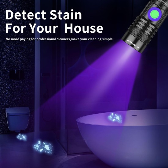 DARKBEAM UV 395 nm Black Light Torch USB Rechargeable Wooden Lamp, Mini Handheld Ultraviolet Black Light LED Portable with Clip, Hardening Resin, Stains, Amber DARKBEAM UV 395 nm Black Light Torch USB Rechargeable Wooden Lamp, Mini Handheld Ultraviolet Black Light LED Portable with Clip, Hardening Resin, Stains, Amber