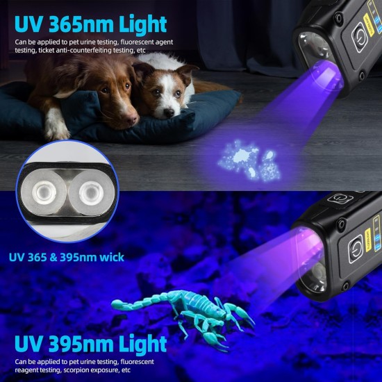 DARKBEAM UV Torch 365 + 395 Black Light, LED EDC Torches, High Lumens, USB C Rechargeable Wooden Lamp, Mini Magnetic COB Red Light, Emergency Power, Urine, Scorpion Detector, Healing Resin DARKBEAM UV Torch 365 + 395 Black Light, LED EDC Torches, High Lumens, USB C Rechargeable Wooden Lamp, Mini Magnetic COB Red Light, Emergency Power, Urine, Scorpion Detector, Healing Resin