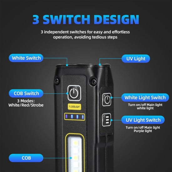 DARKBEAM UV Torch 365 + 395 Black Light, LED EDC Torches, High Lumens, USB C Rechargeable Wooden Lamp, Mini Magnetic COB Red Light, Emergency Power, Urine, Scorpion Detector, Healing Resin DARKBEAM UV Torch 365 + 395 Black Light, LED EDC Torches, High Lumens, USB C Rechargeable Wooden Lamp, Mini Magnetic COB Red Light, Emergency Power, Urine, Scorpion Detector, Healing Resin