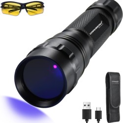 DARKBEAM UV Torch 365nm Light Black Light, Mini Powerful Wooden Lamp USB-C Rechargeable, LED 10W Ultraviolet Torches Pocket Pet Urine Detector for Mineral, Uranium Glass, Resin DARKBEAM UV Torch 365nm Light Black Light, Mini Powerful Wooden Lamp USB-C Rechargeable, LED 10W Ultraviolet Torches Pocket Pet Urine Detector for Mineral, Uranium Glass, Resin