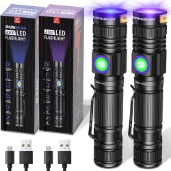 DARKBEAM UV Torch Black Light 365nm & 395nm Rechargeable Woodsche Lamp USB Black Light Torches Mini Hand LED Ultraviolet Light Pet Urine Detectors Amber Resin Pack of 2 DARKBEAM UV Torch Black Light 365nm & 395nm Rechargeable Woodsche Lamp USB Black Light Torches Mini Hand LED Ultraviolet Light Pet Urine Detectors Amber Resin Pack of 2