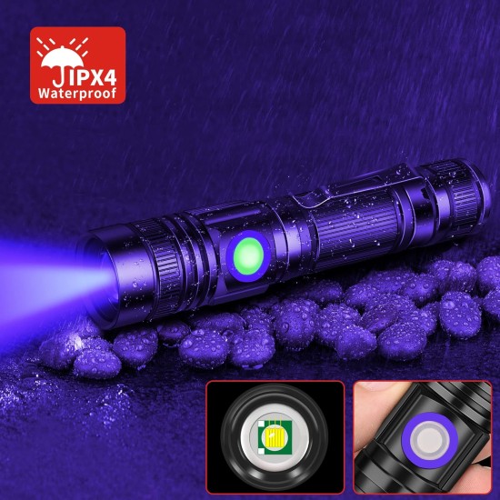 DARKBEAM UV Torch Black Light 365nm & 395nm Rechargeable Woodsche Lamp USB Black Light Torches Mini Hand LED Ultraviolet Light Pet Urine Detectors Amber Resin Pack of 2 DARKBEAM UV Torch Black Light 365nm & 395nm Rechargeable Woodsche Lamp USB Black Light Torches Mini Hand LED Ultraviolet Light Pet Urine Detectors Amber Resin Pack of 2