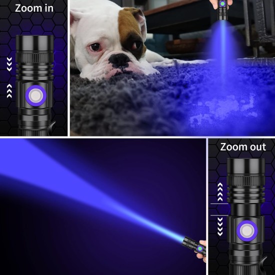 DARKBEAM UV Torch Black Light 365nm & 395nm Rechargeable Woodsche Lamp USB Black Light Torches Mini Hand LED Ultraviolet Light Pet Urine Detectors Amber Resin Pack of 2 DARKBEAM UV Torch Black Light 365nm & 395nm Rechargeable Woodsche Lamp USB Black Light Torches Mini Hand LED Ultraviolet Light Pet Urine Detectors Amber Resin Pack of 2