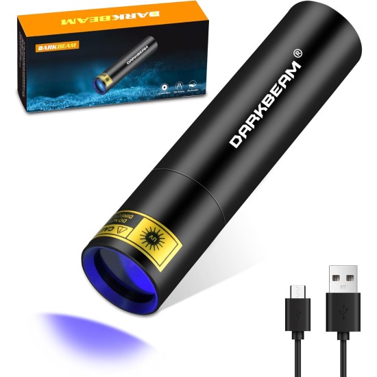 DARKBEAM UV Torch UV Lamp 365 nm Light Rechargeable Woodsche Lamp Black Light Lamp USB Small Black Light Torch Mini LED for UV Resin, Amber, Pet Urine Detectors DARKBEAM UV Torch UV Lamp 365 nm Light Rechargeable Woodsche Lamp Black Light Lamp USB Small Black Light Torch Mini LED for UV Resin, Amber, Pet Urine Detectors