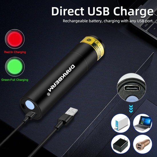 DARKBEAM UV Torch UV Lamp 365 nm Light Rechargeable Woodsche Lamp Black Light Lamp USB Small Black Light Torch Mini LED for UV Resin, Amber, Pet Urine Detectors DARKBEAM UV Torch UV Lamp 365 nm Light Rechargeable Woodsche Lamp Black Light Lamp USB Small Black Light Torch Mini LED for UV Resin, Amber, Pet Urine Detectors