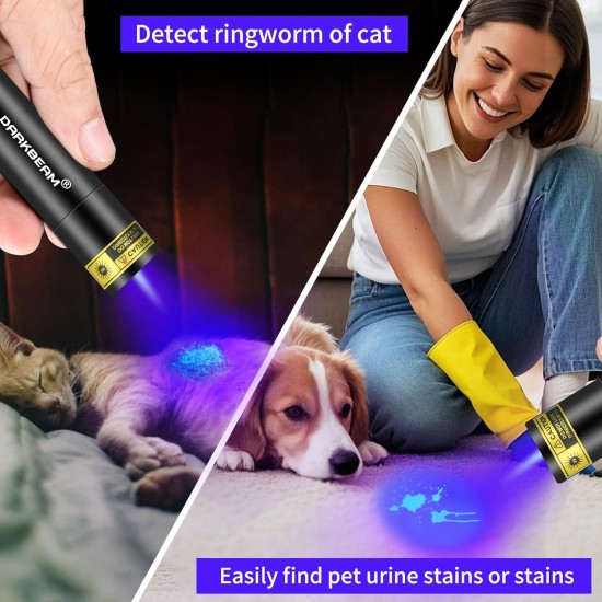 DARKBEAM UV Torch UV Lamp 365 nm Light Rechargeable Woodsche Lamp Black Light Lamp USB Small Black Light Torch Mini LED for UV Resin, Amber, Pet Urine Detectors DARKBEAM UV Torch UV Lamp 365 nm Light Rechargeable Woodsche Lamp Black Light Lamp USB Small Black Light Torch Mini LED for UV Resin, Amber, Pet Urine Detectors