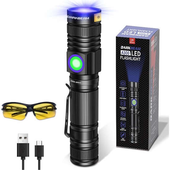 DARKBEAM UV Torch UV Lamp 365 nm Light USB Rechargeable Woodsche Lamp Black Light Lamp Small Black Light Torch Mini LED for Resin Hardening Amber Urine Detectors with UV Glasses DARKBEAM UV Torch UV Lamp 365 nm Light USB Rechargeable Woodsche Lamp Black Light Lamp Small Black Light Torch Mini LED for Resin Hardening Amber Urine Detectors with UV Glasses