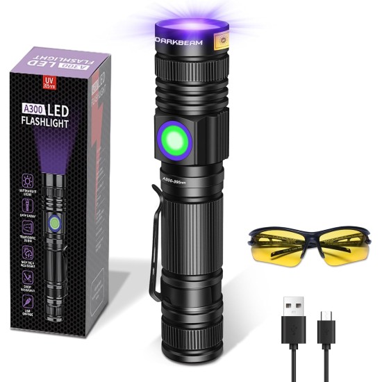 DARKBEAM UV Torch UV Lamp 395 nm Light USB Rechargeable Woodsche Lamp Black Light Lamp Small LED Black Light Torch Mini for Resin Hardening Nails Urine Detectors with UV Glasses DARKBEAM UV Torch UV Lamp 395 nm Light USB Rechargeable Woodsche Lamp Black Light Lamp Small LED Black Light Torch Mini for Resin Hardening Nails Urine Detectors with UV Glasses