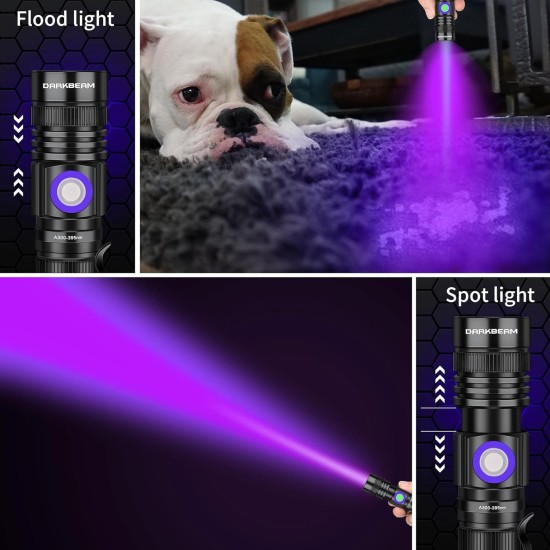 DARKBEAM UV Torch UV Lamp 395 nm Light USB Rechargeable Woodsche Lamp Black Light Lamp Small LED Black Light Torch Mini for Resin Hardening Nails Urine Detectors with UV Glasses DARKBEAM UV Torch UV Lamp 395 nm Light USB Rechargeable Woodsche Lamp Black Light Lamp Small LED Black Light Torch Mini for Resin Hardening Nails Urine Detectors with UV Glasses
