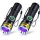 DARKDAWN Torches UV 395nm Light USB Rechargeable Ultraviolet LED Black Light Torch Mini Woodsche Lamp with Zoom, Detector for Pet Urine, Amber, Uranium Glass, Resin Hardening, Pack of 2 DARKDAWN Torches UV 395nm Light USB Rechargeable Ultraviolet LED Black Light Torch Mini Woodsche Lamp with Zoom, Detector for Pet Urine, Amber, Uranium Glass, Resin Hardening, Pack of 2